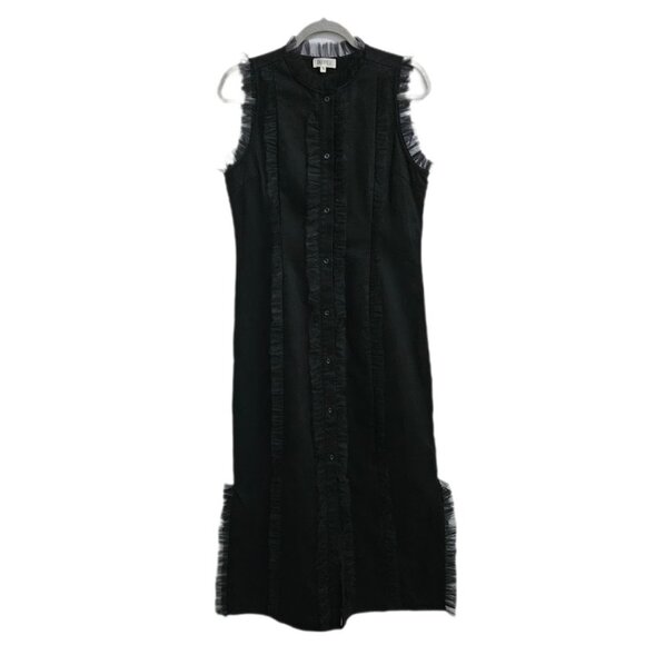 Ghospell Nessa Ruffle Midi Maxi Dress Wednesday Addams Black M - Picture 4 of 13